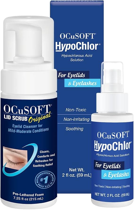 OCuSOFT Lid Scrub Foaming Cleanser and HypoChlor Spray Bundle