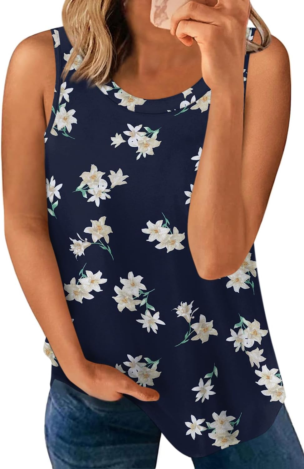 LONGYUAN Womens Tank Tops 2025 Casual Tunics Loose Sleeveless Summer Tops Basic Ladies Tee Shirts M-3XL