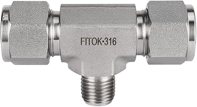 316 Stainless Steel Compression Fitting Male Branch Tee 34 Tube OD x 34 Tube OD x 12 Male NPT, SS-TTM-FL12-NS8