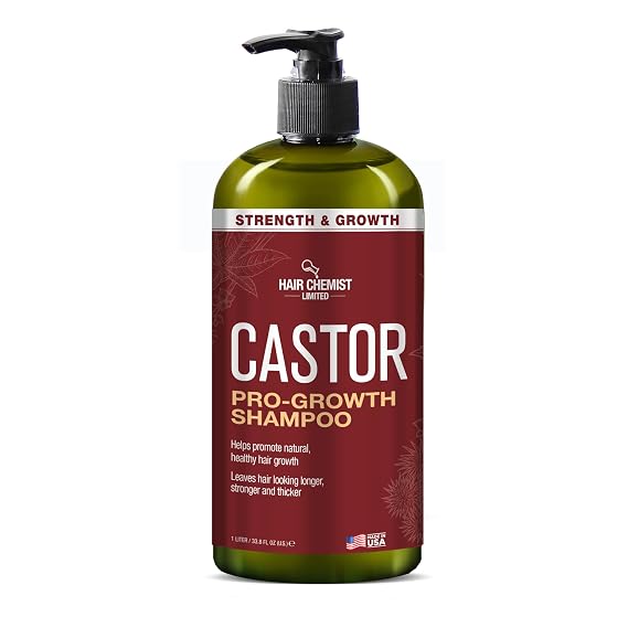 Hair Chemist Castor Pro-Growth Shampoo 33.8 oz. - Made with Natural Castor Oil for Hair Growth, Sulfate Free Shampoo