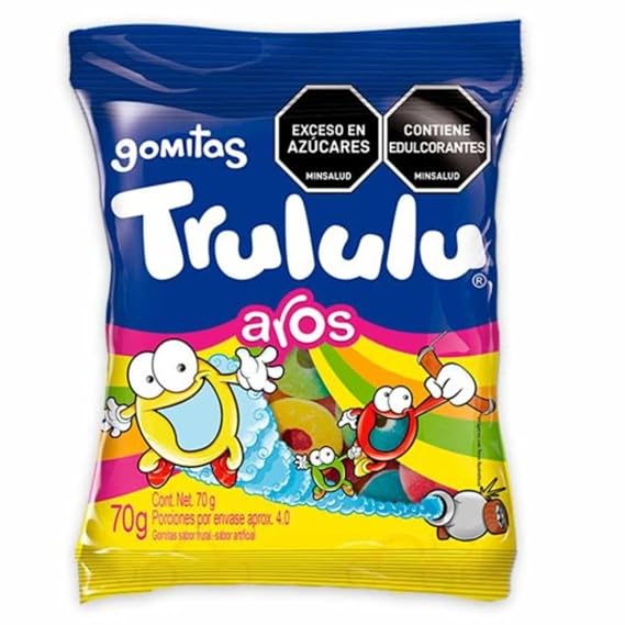 Gomitas Trululu - 70g (2.48 oz). 12 Pack - Imported from Colombia (12 Pack, Aros)
