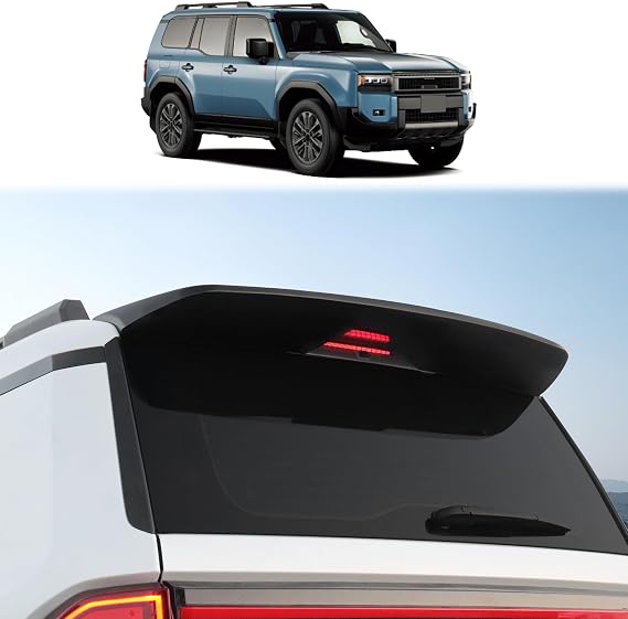 Car Tail Decoration Parts Suitable for 2024 2025 2026 Toyota Land Cruiser 250 1958 Prado Lc250 Aerodynamic Rear Spoiler External Modification 2026 Land Cruiser Accessories (Black)