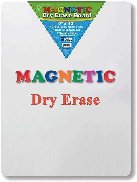 Flipside Magnetic Dry Erase Board, 12 x 9, White Surface