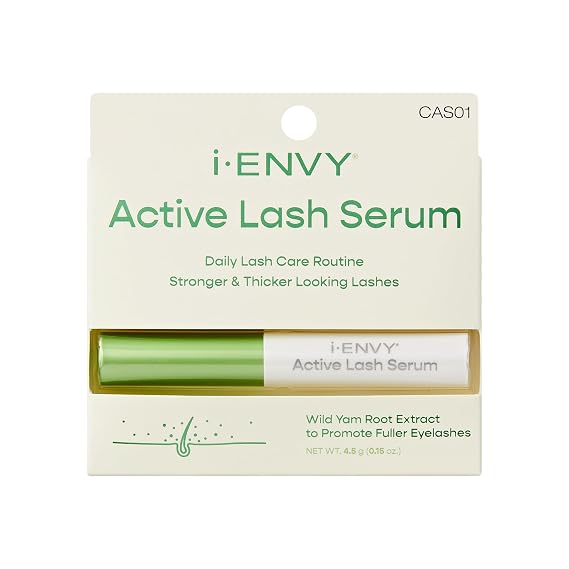i-ENVY Cluster Palette Active Lash Serum, Daily Lash Care for Stronger & Thicker Lashes, Wild Yam Root Extract for Hair Loss Prevention, Botanical Ingredients Infused