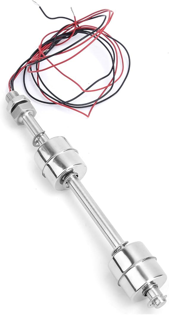 Water Level Switch,Stainless Steel Double Ball Float Switch,Water Level Controller Sensor for Tank Pool Sump Pump Control,10mm Action Range (150mm / 5.91in)