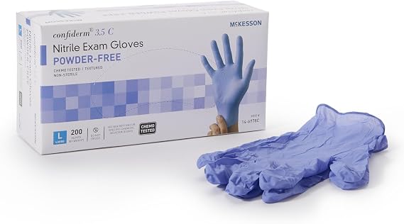 McKesson Confiderm 3.5C Nitrile Exam Gloves, Blue, Large, 200 ct