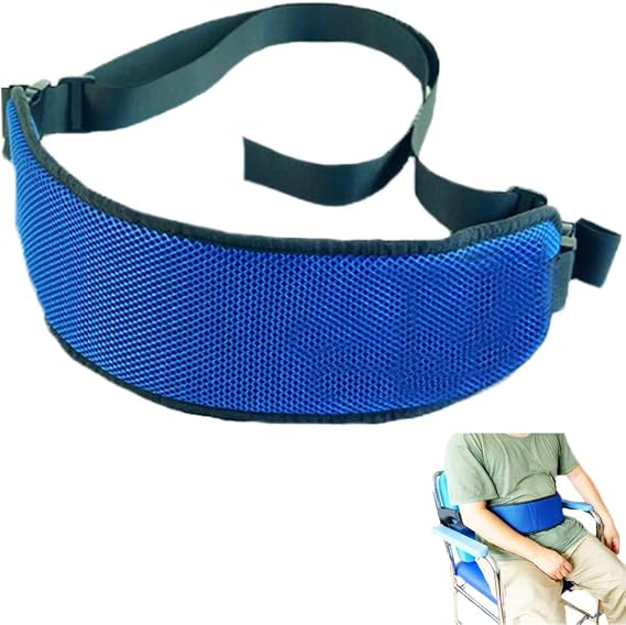 Wheelchair Seat Belt, Fixed Elderly Belt Constrained Bands with Adjustable Straps Patients Cares Safety Harness Chair Waist Lap Strap for Elderly (48X12cm)