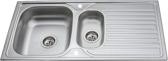 Stainless steel built-in sink 1.5 basins 100 x 50 cm surface-mounted sink kitchen sink rectangular