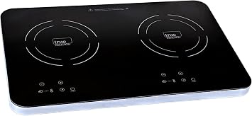 TI-2C 23 inch Portable Dual Induction Glass-Ceramic Cooktop, 1750W, UL1026 Certified