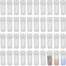 40 Pcs Plastic Sample Bottles, 5ml Plastic Test Tubes with Lid, Small Test Vials for Lab, Sample Container Case with Lids, Translucent Storage Container Vial, for Mini Candy, DIY Crafts, Lab