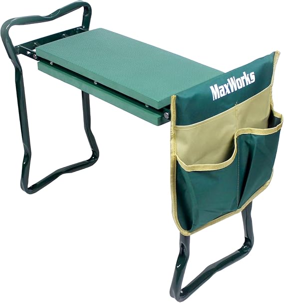 MaxWorks Folding Garden Kneeler Seat Stool and Tool Pouch - (50921)