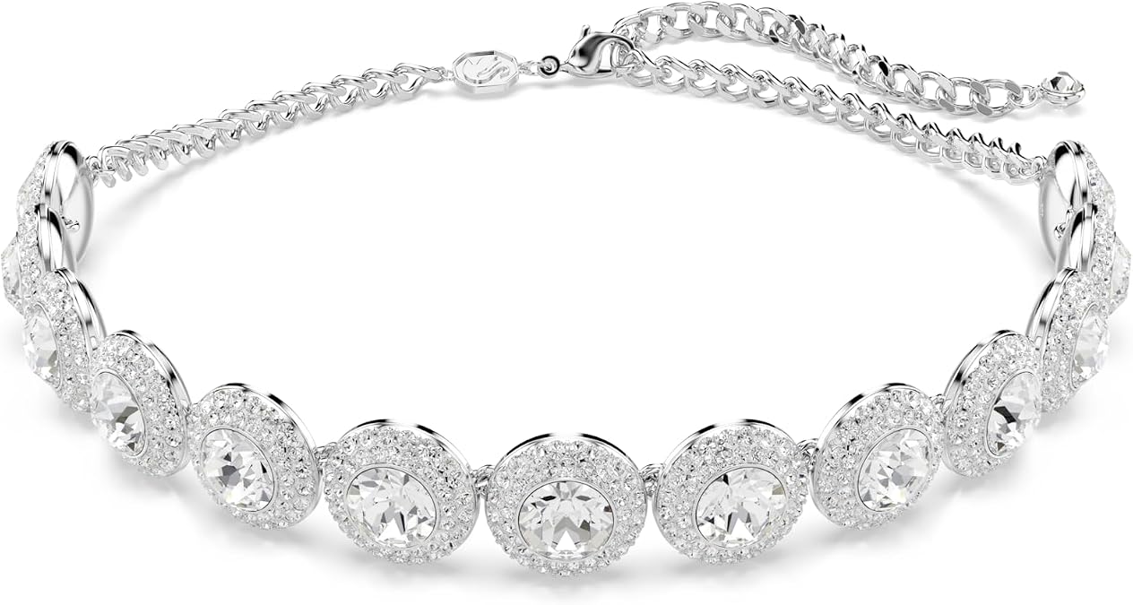 Swarovski Una Angelic choker, White, Rhodium Finish