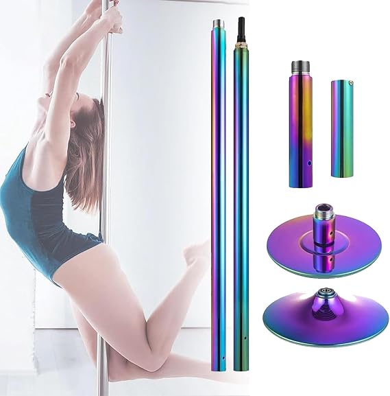 Dancing Pole,Professional Dance Pole, Removable Spinning Static Dancing Pole, Dance Pole 7'-9' Adjustable Height, Portable Dance Pole Kit for Gym Exercise Club Party Pub,2.46M-2.62M