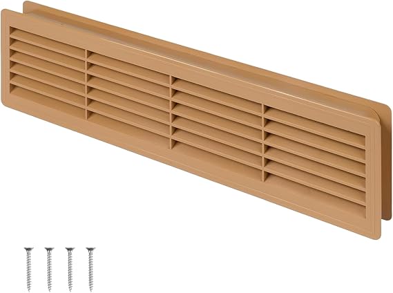 Awenta 18" x 5" Inch Two Sided Oak Color Door Air Vent cover - Door Vents for Interior Doors - Universal Furniture Ventilation Guard- Register for Bathroom, Bedroom, Garage, Kitchen, Furniture
