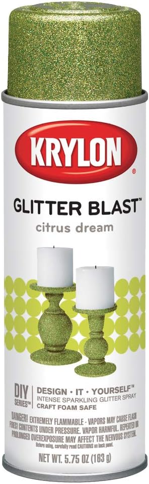 Krylon Glitter Blast Glitter Spray Paint for Craft Projects, Citrus Dream Green, 5.75 oz