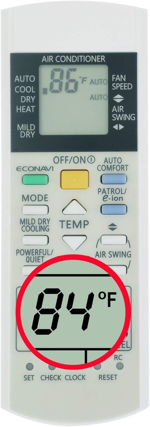 Universal Air Conditioner A/C Remote Control for Panasonic Display in Both Fahrenheit and Celsius