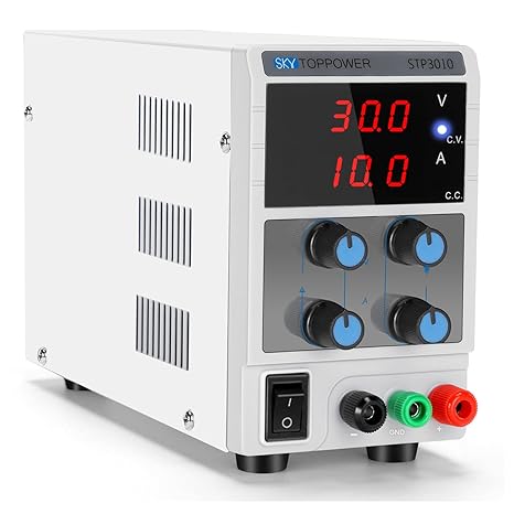 DC Power Supply Variable,30V 10A Bench PSU 3-Digit Display | Lab Power Supply Electroforming,Adjustable Regulated Power for Laboratory,Test Faulty Motor,Mobile Phone Repair,DIY,STP3010