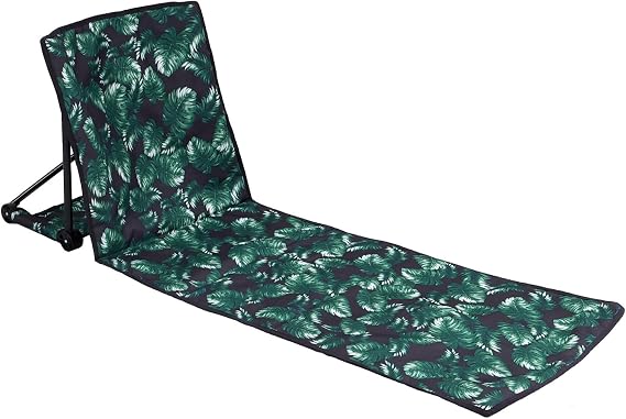 Portable Beach Chair with Backrest, Lightweight Reclining Mat for Outdoor