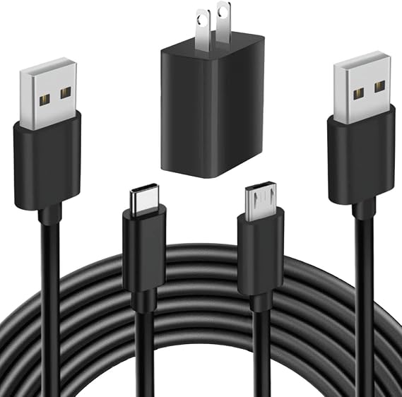 Replacement for Kindle Fast Charger Cord, 10W Charger Set for Old and New Kindle Fire Tablets (Designed for use with All Fire Tablets and All Kindle E-Readers)-6FT USB-C&Micro-USB Charger Cable