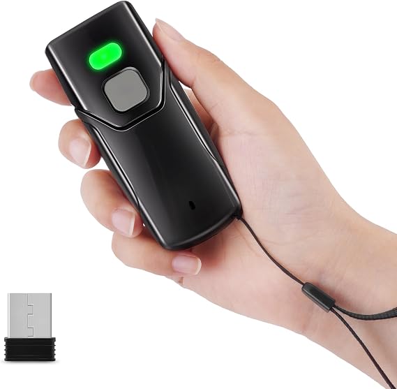 Wireless Barcode Scanner, 1D 2D Bluetooth Bar Code Scanners USB Wired & 4.2 Bluetooth & 2.4G Wireless 3 in 1 Portable Barcode Reader Automatic Fast Precise Scan Work with iOS, Windows, Android