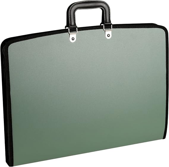 Acocony 11x17 Art Portfolio PP Material Green Pack of 1 | 11x17 Art Portfolio Case with Zipper Closure Oxford Cloth Edge Waterproof