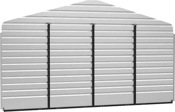 Arrow 20' x 9' All-Weather Galvanized Steel Rear Carport Enclosure Wall Kit with Frame and Hardware, Eggshell