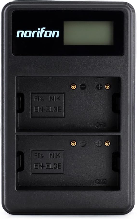 Norifon EN-EL3 Dual Channel LCD USB Charger for Nikon D100, D100 SLR