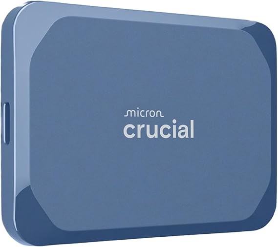 Crucial X10 4TB External Portable SSD Drive - Up to 2100MB/s, USB-C 3.2 Gen2, IP65 Dust and Water Resistant, External Solid State Drive, Matte Blue - CT4000X10SSD9-02