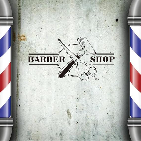 Vintage Barber Shop Vinyl Wall Decal, Scissors & Razor Sticker for Salon