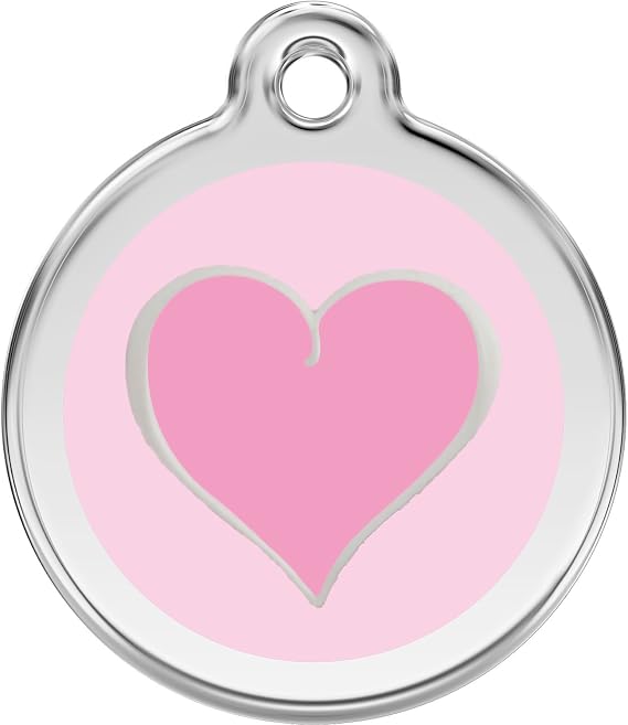 Red Dingo Personalized Pink Heart Pet ID Dog Tag (Small)