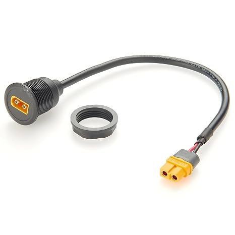 XT60 Extension Cable Round Panel Mount Cord RC Battery Cable FPV drone connector Male to Female Connector for RC Portable Power Stations, Remote Control Cars
