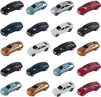 NWFashion 100PCS 1:100 Miniature Painted Model Cars for StreetParking Scenery 1:100 51mm