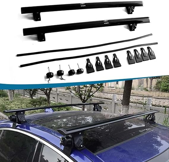 Roof Rail Aluminum Lockable Roof Rail Racks Cross Bars Crossbars Luggage Carrier for 2016-2023 BAIC BJ40 Black
