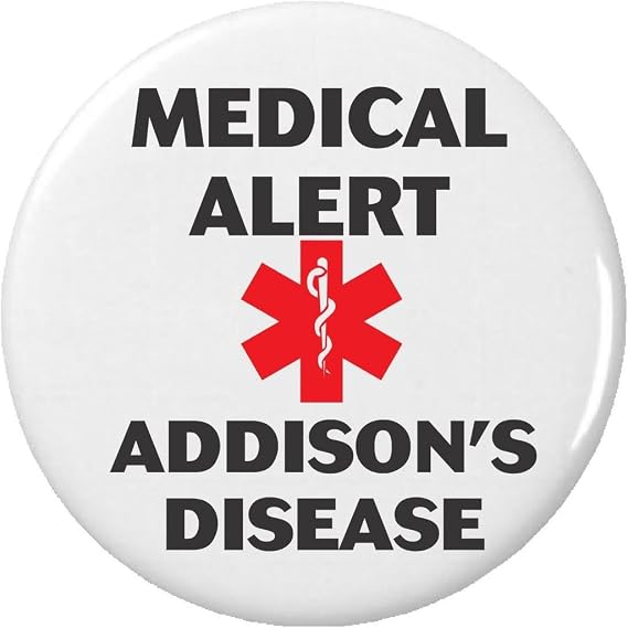 Medical Alert Addison's Disease Pinback Button Pin Health Symbol