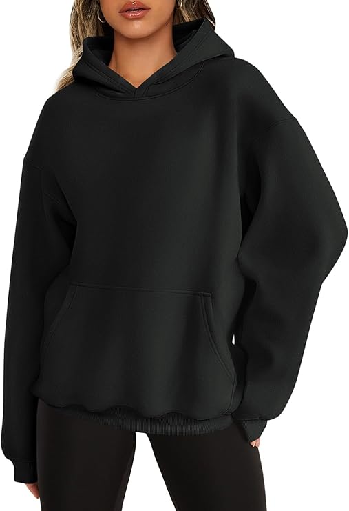 ORANDESIGNE Womens Oversized Graphic Print Hoodie Fleece Tops with Pocket