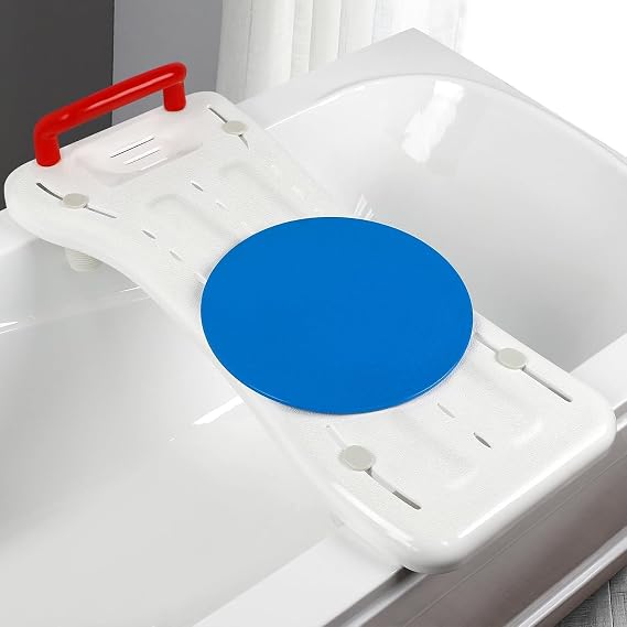Rotating Tub Transfer Bench with Handle, Bathtub Seats for Seniors and Disabled, Portable Bathtub Bench for 18"-27" Wide Tubs, Supports 300 lbs