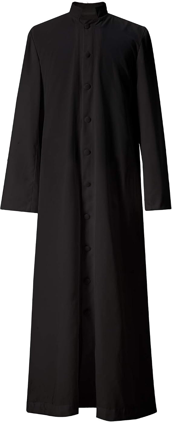 GraduatePro Clergy Roman Cassock Adults Priest Robe Liturgical Vestment Preacher Altar Server Style Single Breasted 3 Colors