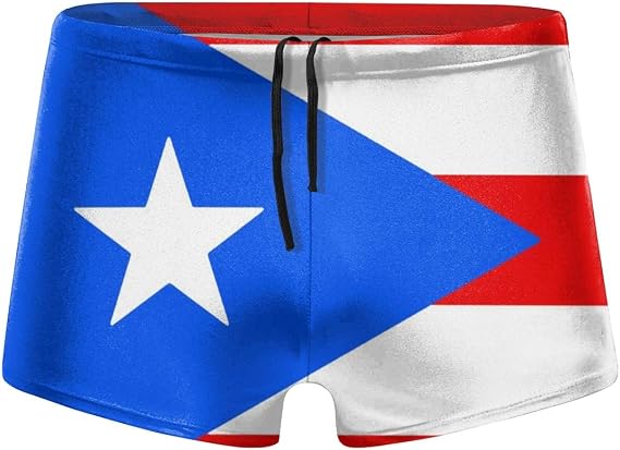 Puerto Rican Flag Men Swimwear Swimsuits Surf Board Boxer Shorts Trunks