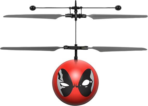 Marvel Deadpool Motion Sensing Flying Ball Toy, Dual Rotors, USB Charging | Hand-Controlled Flying Toy Uses Dual Rotors for Stable Flight, Lightweight, Durable Body with USB Charging, Ages 6+