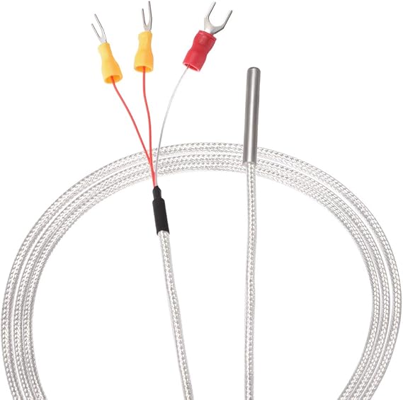 uxcell PT100 RTD Temperature Sensor Probe Three-Wire System Cable Thermocouple Stainless Steel 50cm(1.64ft) (Temperature Rang: -50 to 200C)