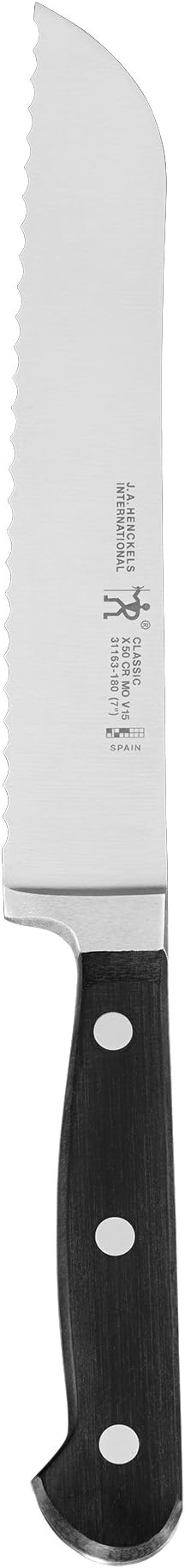 HENCKELS Classic Razor-Sharp 7-inch Bread Knife, Cake Knife, German Engineered Informed by 100+ Years of Mastery