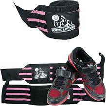 Wrist Wraps 1p - Pink Bundle with Shoes Venja Size 11.5 - Black Red