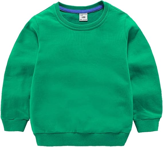 Toddler Baby Boy Girl Solid Cotton Sweatshirt Pullover Crewneck Long Sleeve T-Shirt Tops Spring Fall Clothes