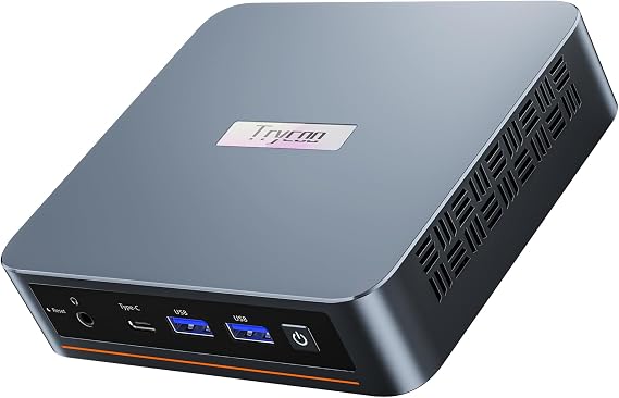 Trycoo WI6 Mini PC Computers Alder Lake N100, 8GB DDR4 256GB SSD, Desktop Mini Computer with Type-C, Dual HDMI, RJ45 LAN Ethernet, 4K Triple Display, WiFi5, BT4.2 for Home Office