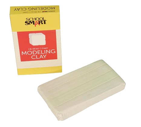 School Smart Modeling Clay, 1 Pound, Cream