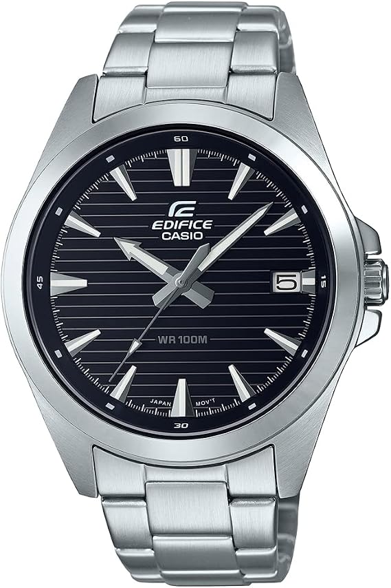 Casio Edifice Analog Black Dial Men EFV-140D-1AVUDF (ED535), Black, Minimalist