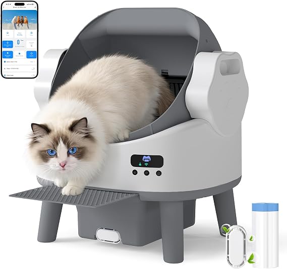 Self Cleaning Cat Litter Tray, Automatic Cat Litter Box with Open Top