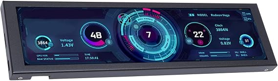 8.8 Inch IPS Screen, 1920x480 PC Secondary Screen with Type C PH Interface, Small Memory Card Slot, Supports Up to 256G, Small Portable Monitor