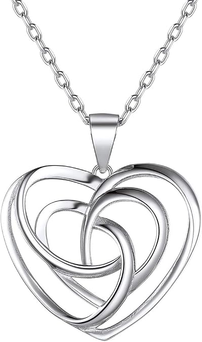 ChicSilver 925 Sterling Silver Good Luck Irish Celtic Knot Necklaces Vintage Triangle/Cross/Round Pendant Necklaces Gift for Women