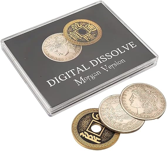 ZQION Digital Dissolve (Morgan Version) Magic Tricks Coin Visually Change Magic Close Up Magic Coins Gimmick Magic Mentalism